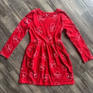 Cat and Jack  Red Heart Print Kids Dress